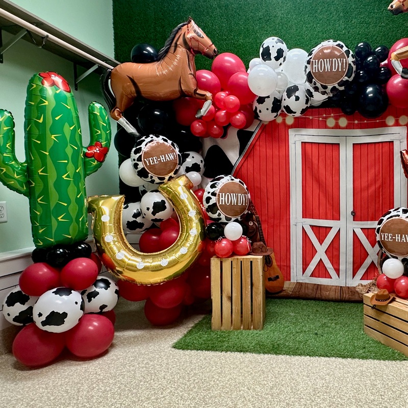 Western Themed Color Blocked  14 Foot Balloon  Garland