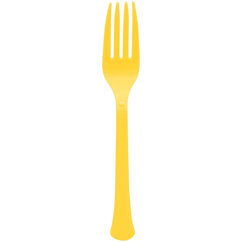 Yellow Sunshine  Forks -50 Count Heavyweight PP( Polypropylene) Plastic Forks