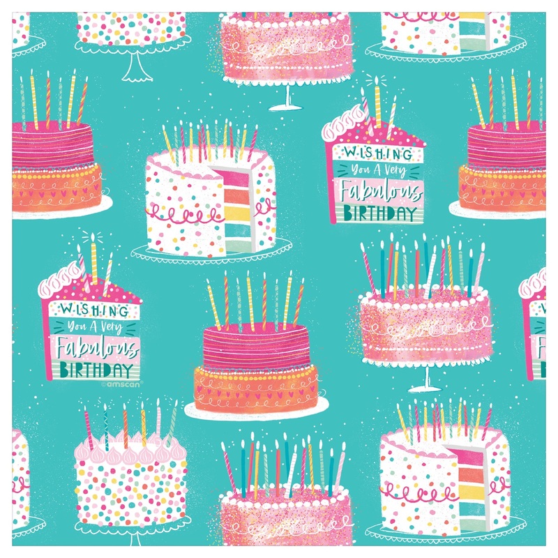 All Over Cakes Jumbo Gift Wrap 16' x 30"