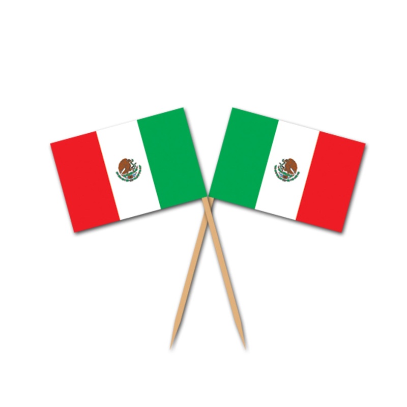 Mexican Flag 2 1/2"  Party Picks  50 per package