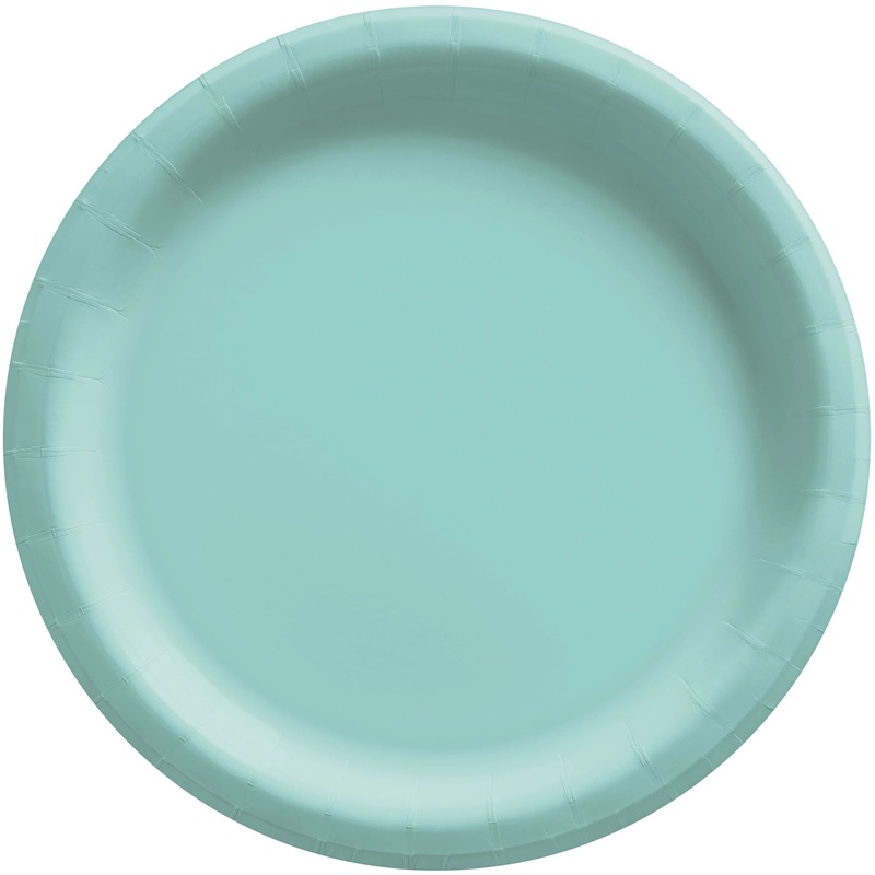 Robins Egg Blue 8 1/2" Round Paper Plates, 20 count