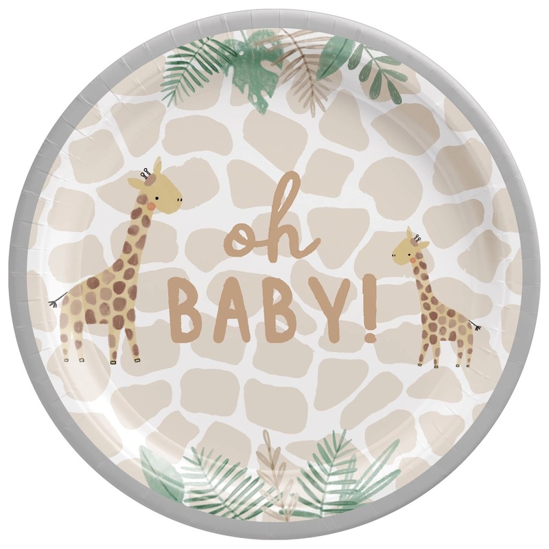 Soft Jungle Theme Paper 7" Round Plates