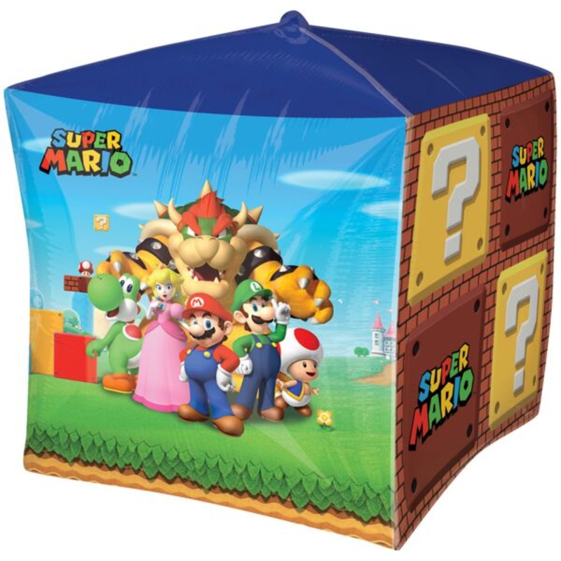 Super Mario Bros 15" Mylar Cube  Balloon