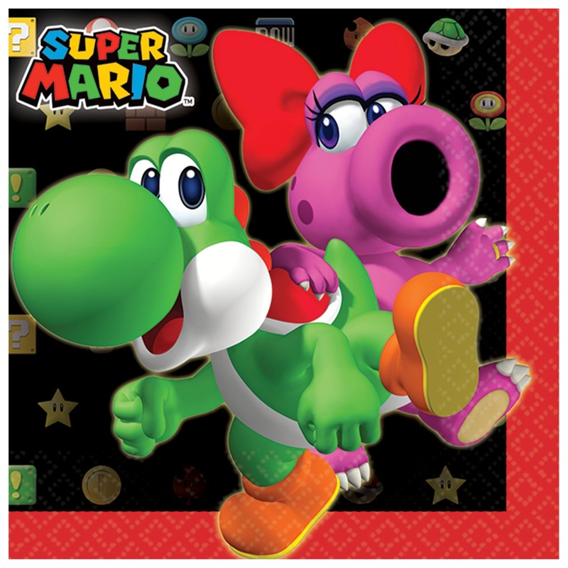 Super Mario Brothers Beverage Napkins Package of 16