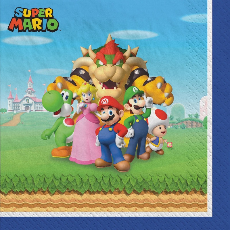 Super Mario Brothers Luncheon Napkins Package of 16