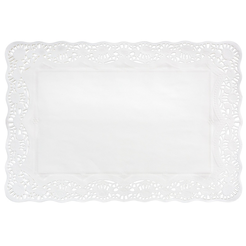 White 10" x 14 1/2" Doilies Placemats