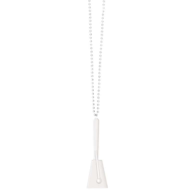 White Clacker Noise Maker Necklace