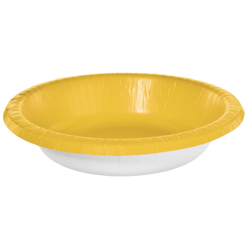 Yellow Sunshine 20 oz. Paper Bowls, 20 count
