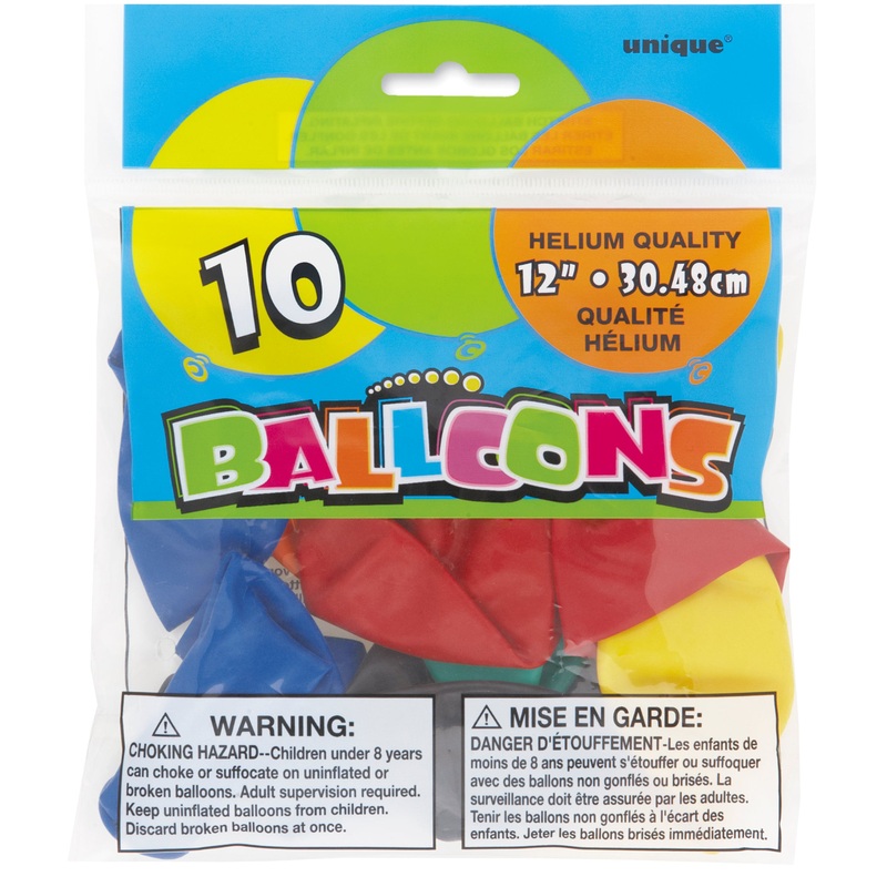 12" Latex Balloons  10ct Assorted Party Balloons
