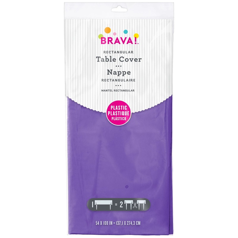 Purple 54" x 108" Plastic Table Cover