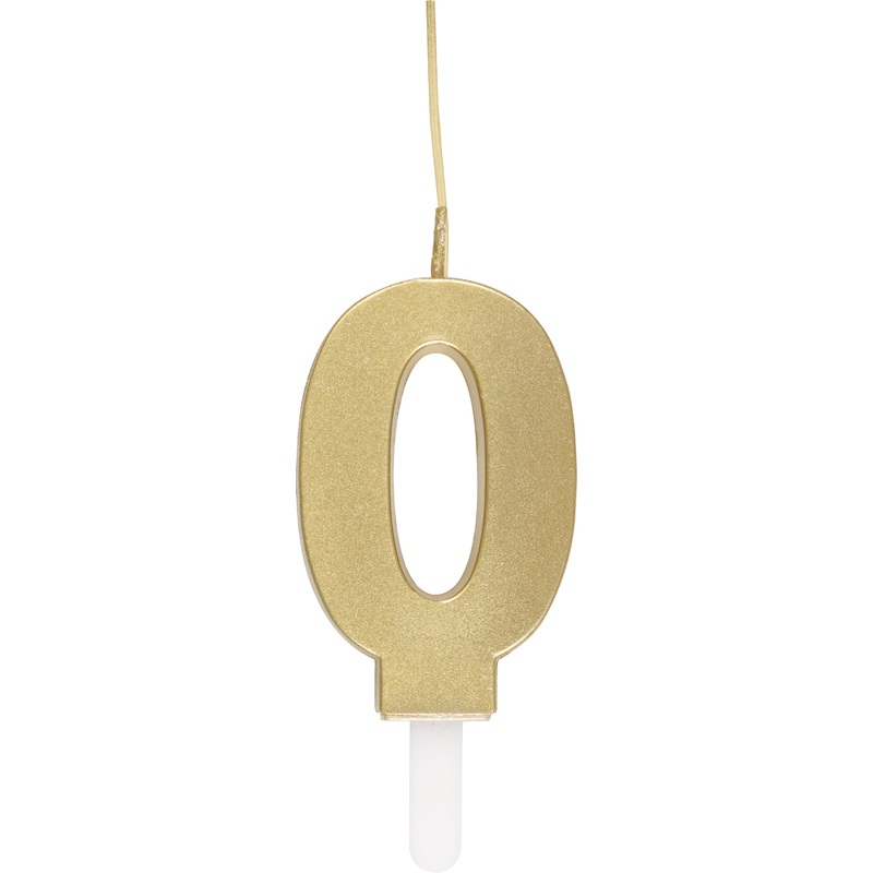 Sparkler to Candle Duo Gold Number 0 Sparkler-Topped Birthday Candle