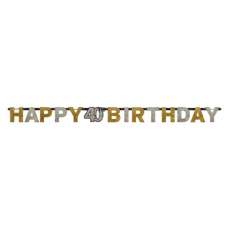 Sparkling Celebration 40tth Birthday Prismatic Letter Banner