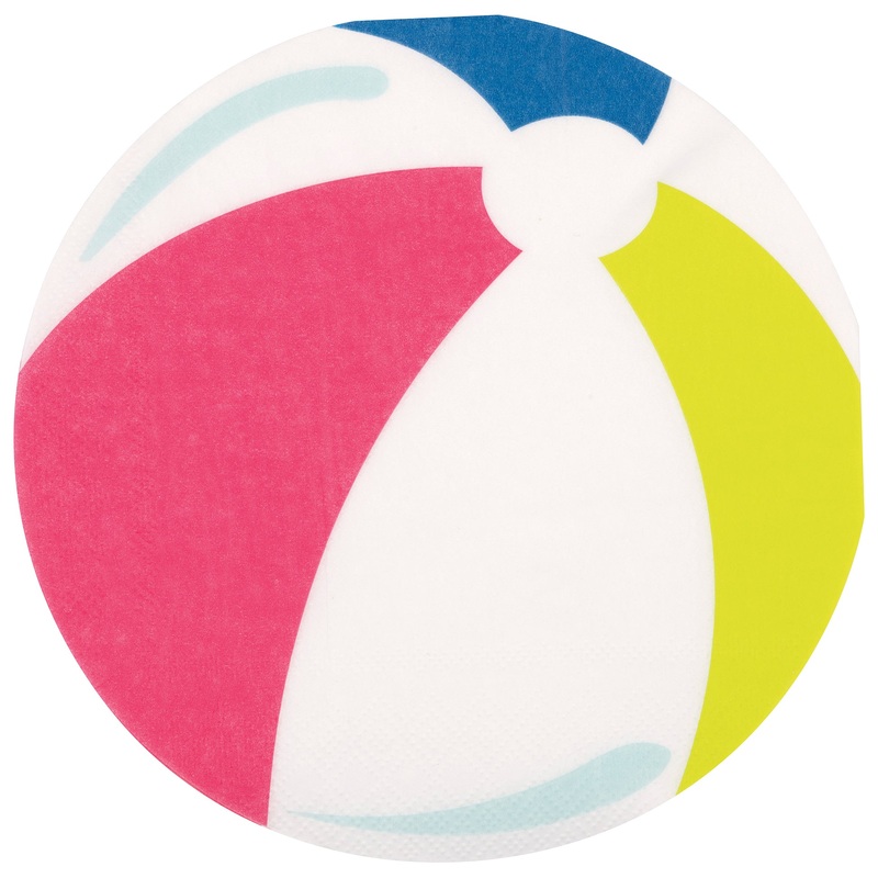 Summer Fun Beach Ball Shaped Paper Luncheon Napkins  16ct