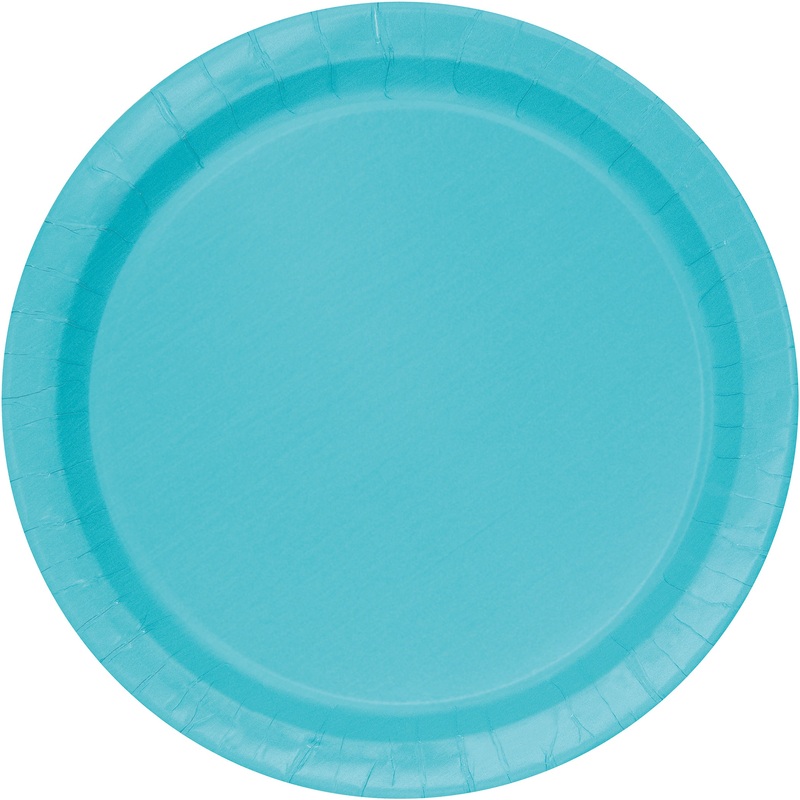 Terrific Teal 7" Dessert Plates  50ct Round Party Paper Plates