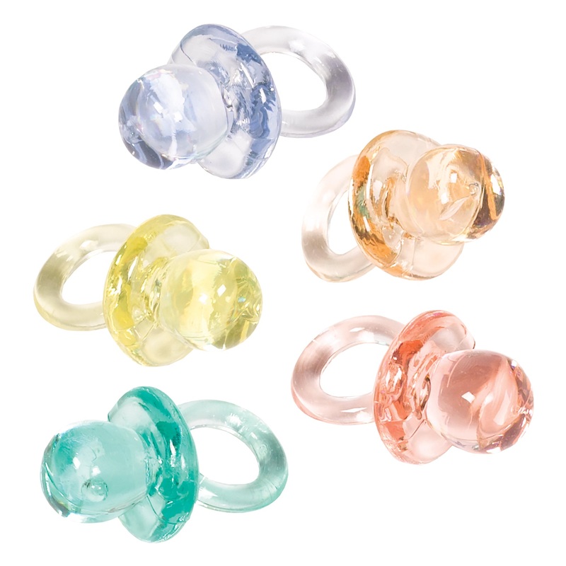 Baby Shower Pastel Assortment Pacifiers 1" x 1/2" Favors package of 24