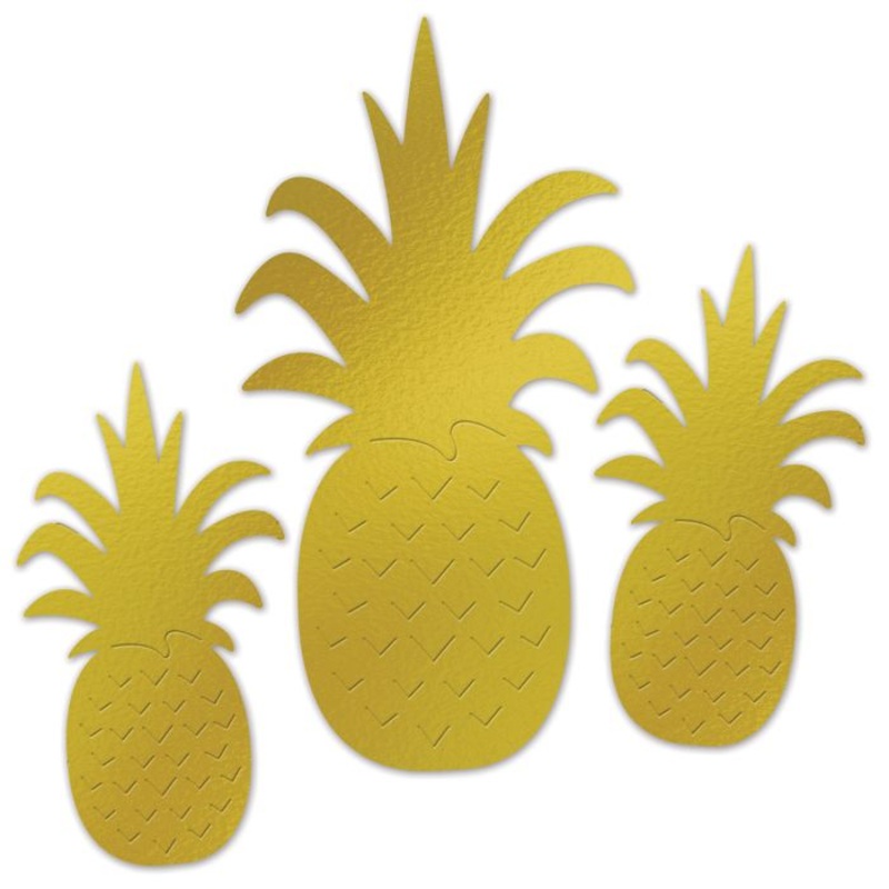 Foil Pineapple Silhouettes - Set of 3