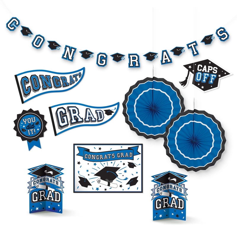 Royal Blue Grad Room Decorating Kit