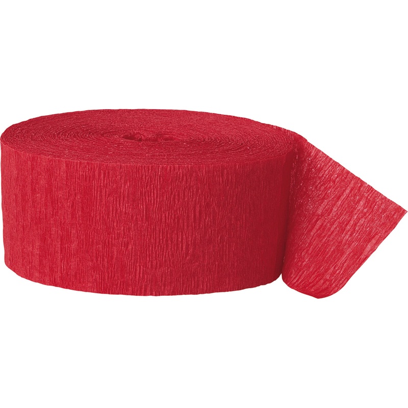 Ruby Red Crepe Paper Streamer  81 ft Party Decoration Roll