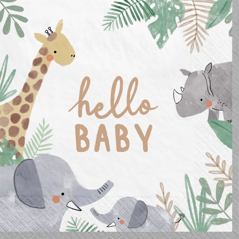 Soft Jungle Theme Paper Luncheon Napkins