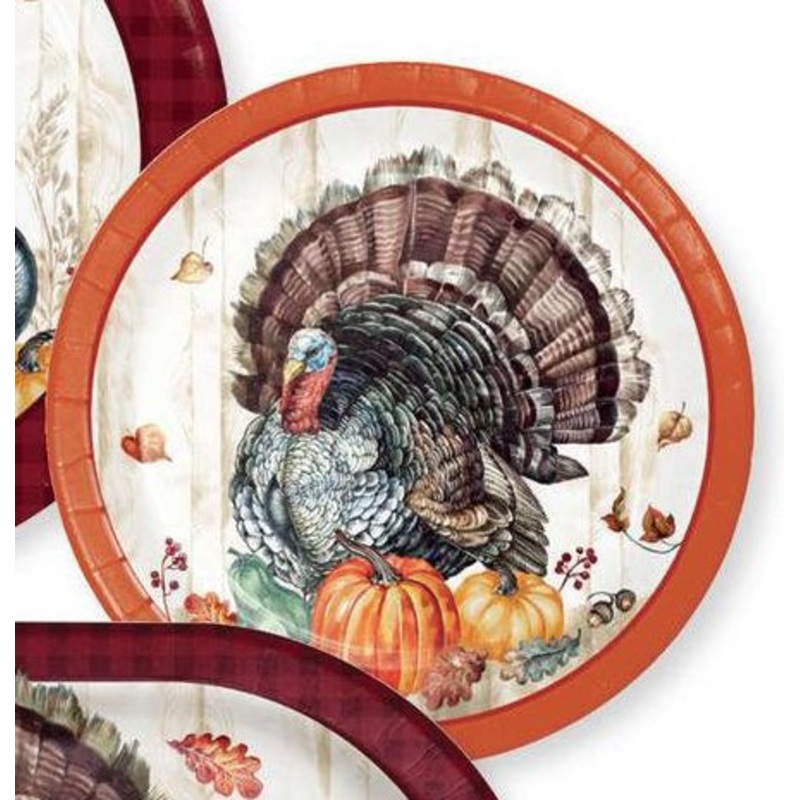 Thanksgiving Timeless Turkey 7" Paper Plates