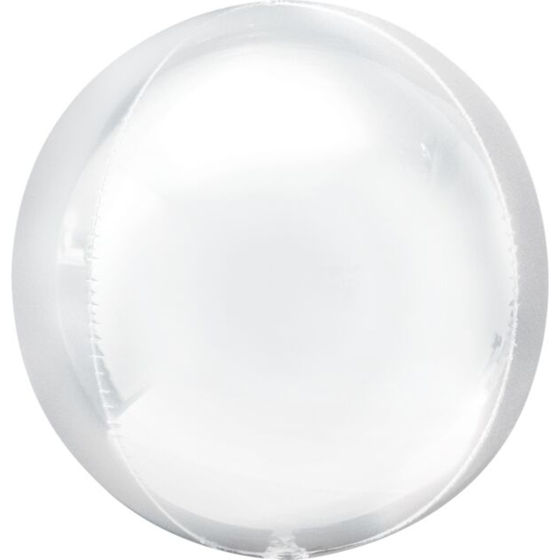 White  15" Orbz Helium Inflated