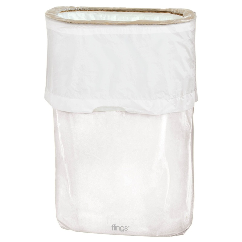 White Flings Pop-Up Disposable Trash Bin