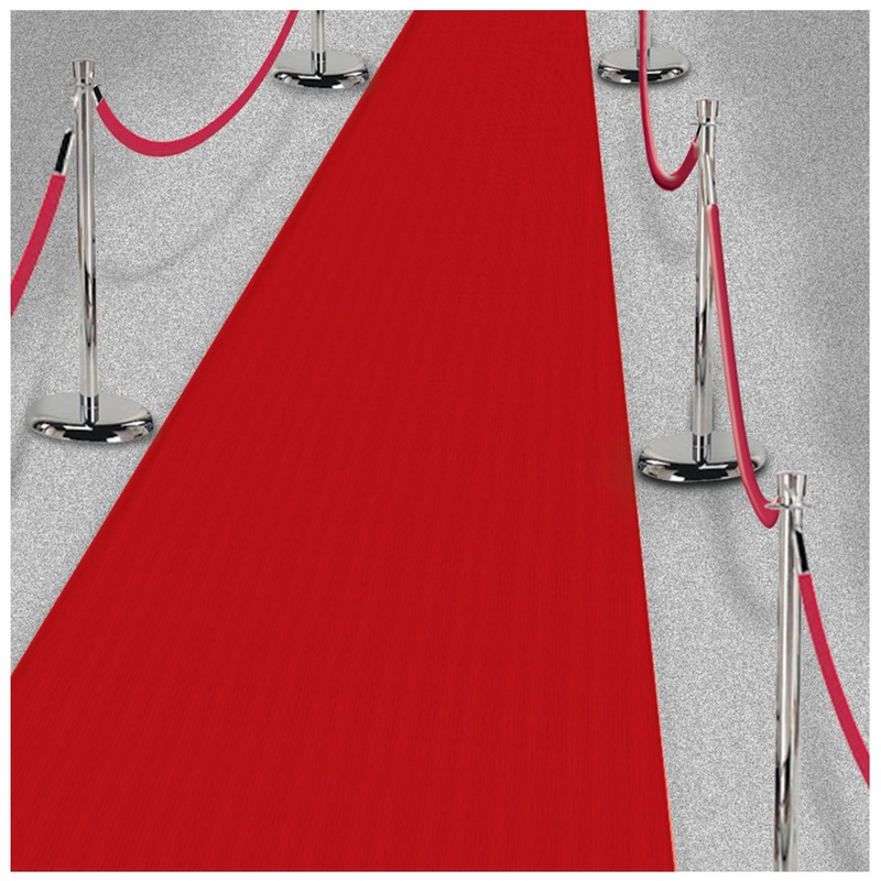 Red Fabric 15' x 2' Floor Runner Decoration