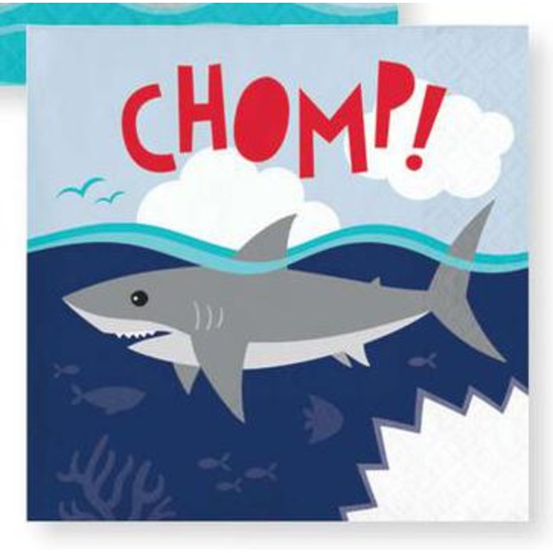Shark Party Paper Beverage Napkin