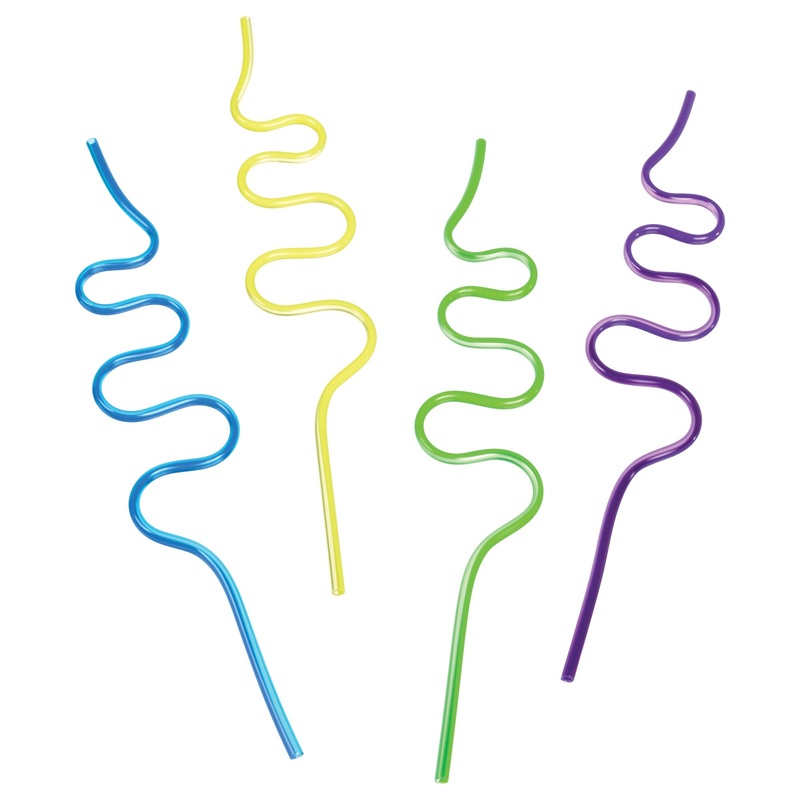 Silly Straw  11 1/2" Favors Package of 12