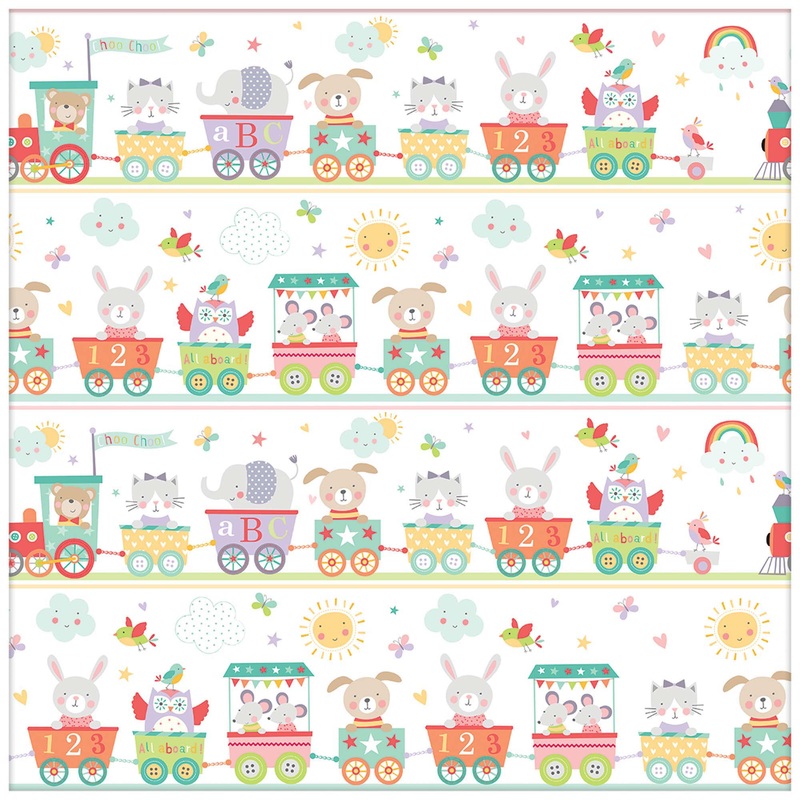 Train Baby Jumbo 16'' x 30" Gift Wrap