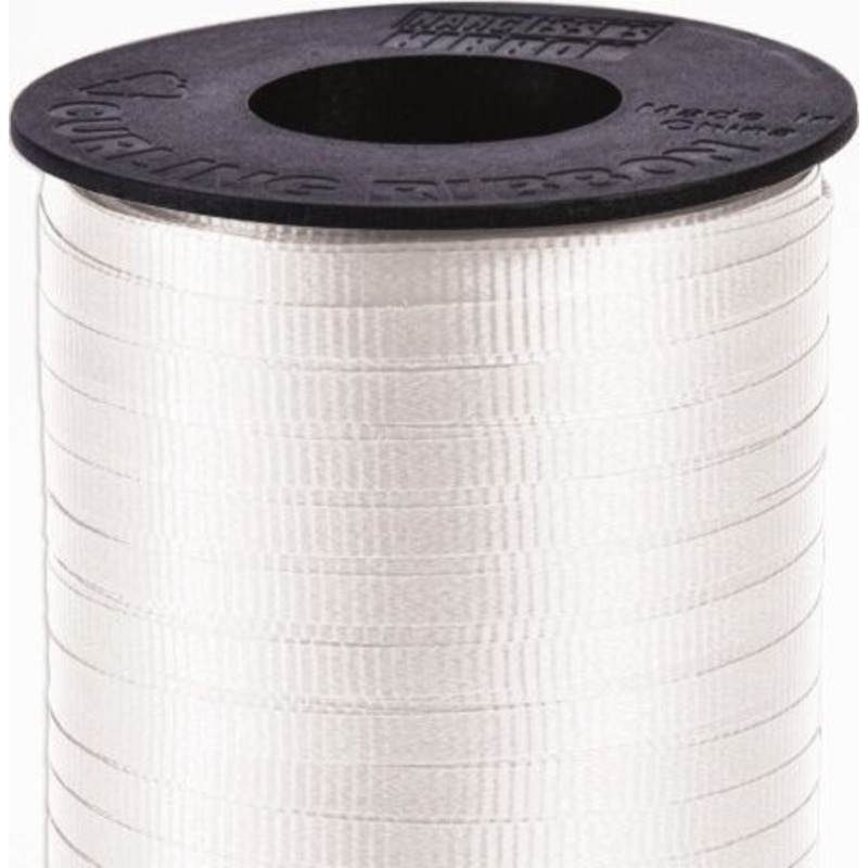 White Crimped Curling Ribbon 3/8"X500Yd