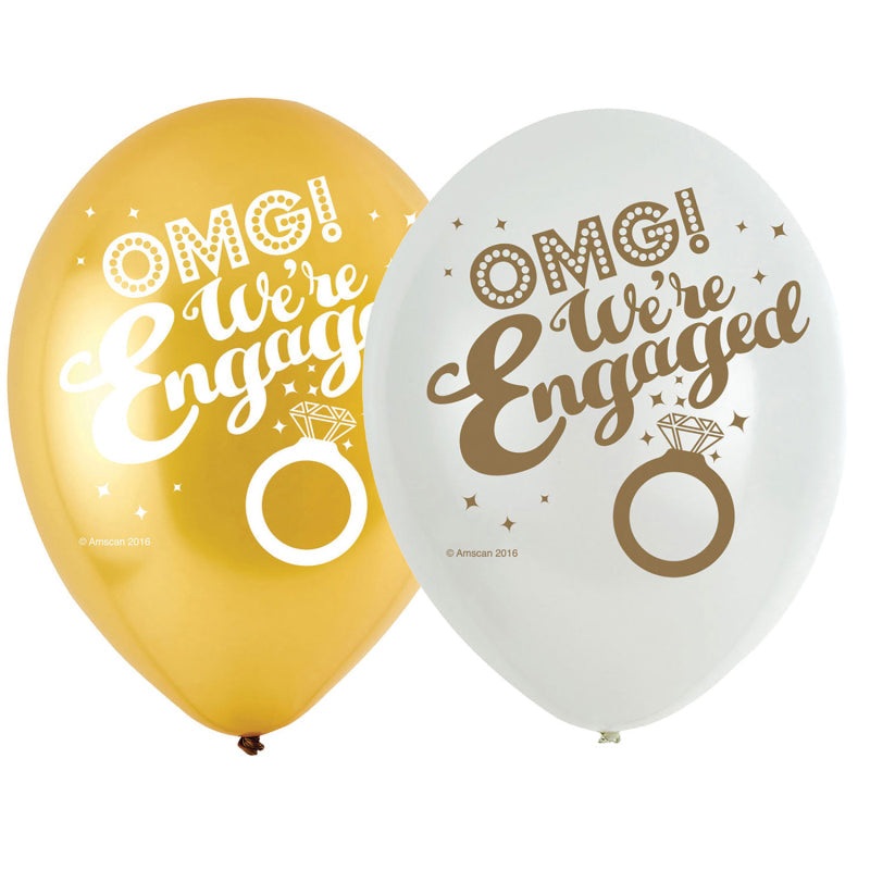 11'' Omg Were Engaged 4 Sided Latex