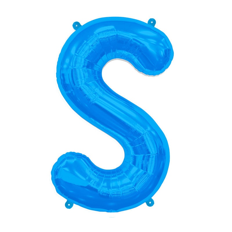 16'' Foil Letter S - Blue Packaged Air Fill
