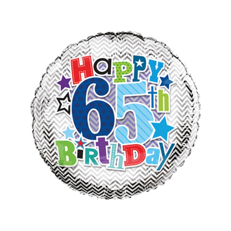 18'' Happy 65th Birthday Foil