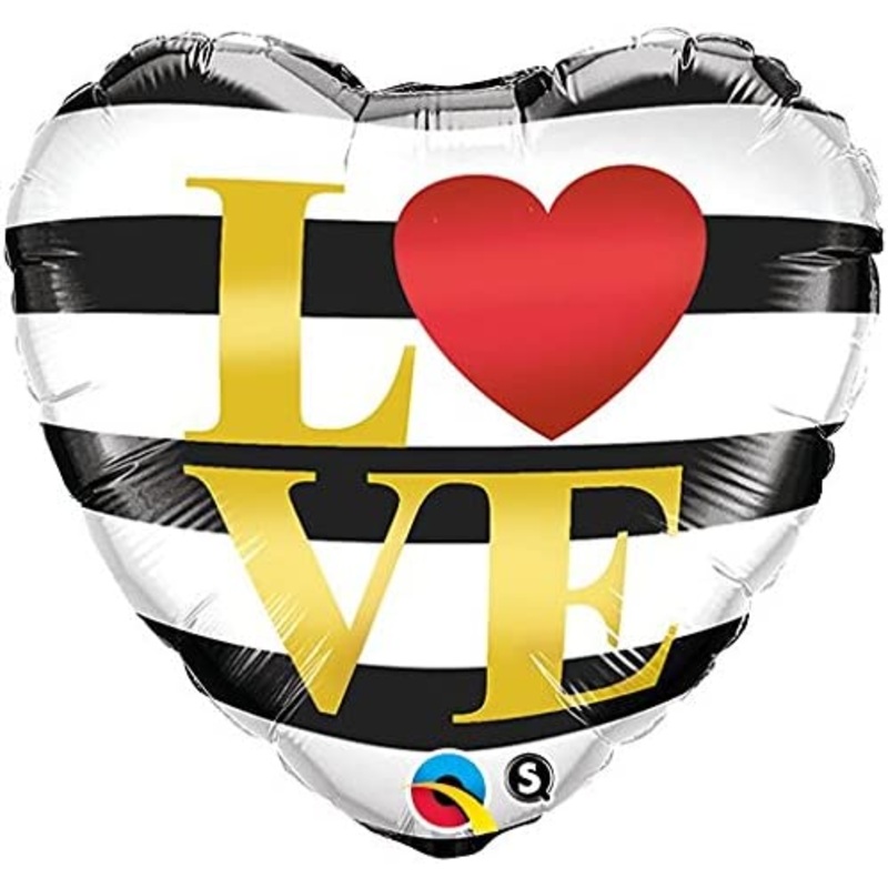 18'' Love Horizontal Stripes Foil Balloon