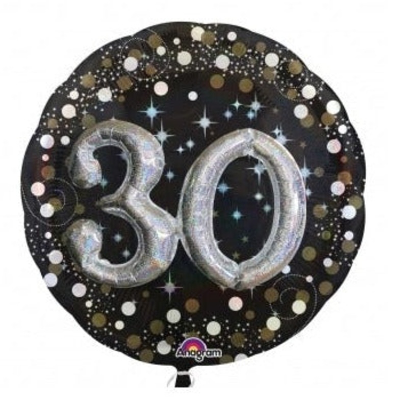 32'' 3-D 30 Gold Sparkling Birthday