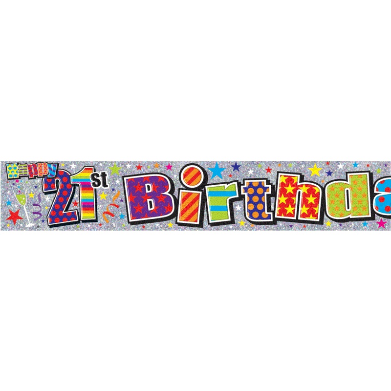 Age 21 Large Foil Banner 2.6M X19.5Cm