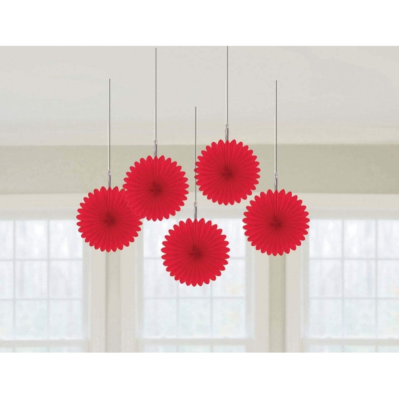 Red Mini Fan Decoration 15.2Cm