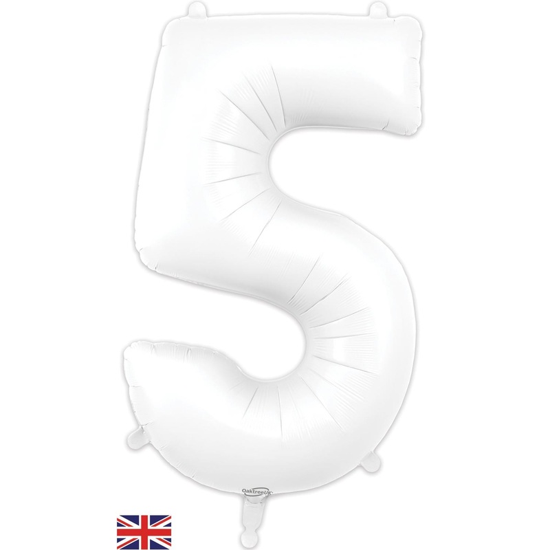 White Number 5 34"