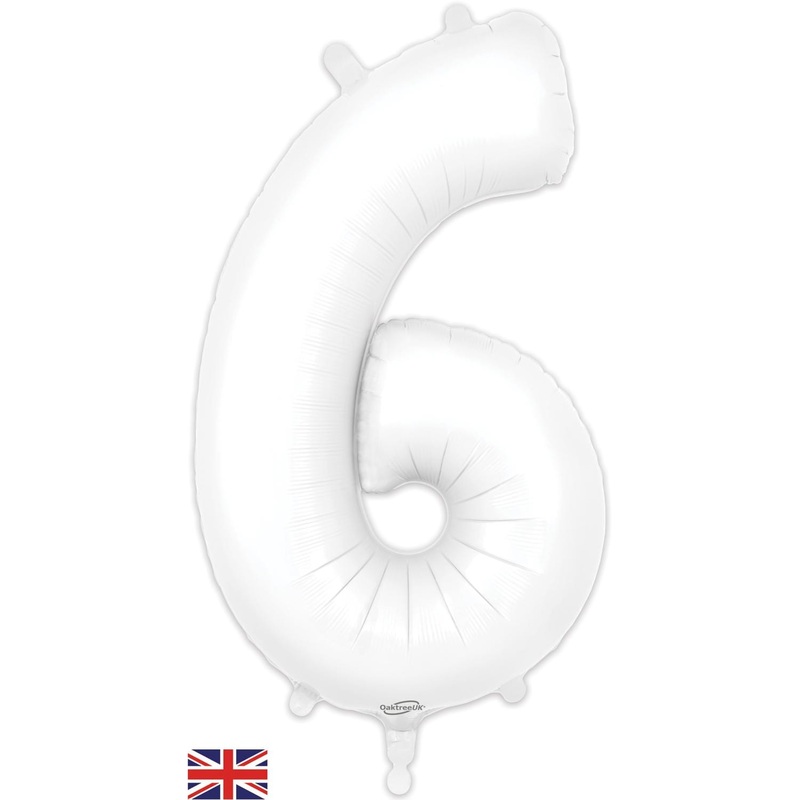 White Number 6 34"