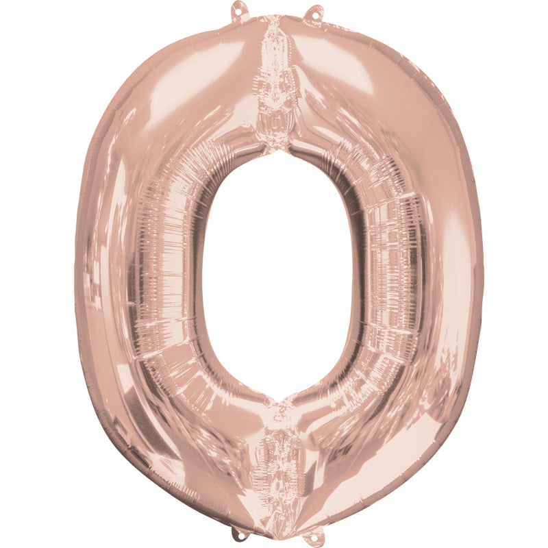 16'' Foil Letter 0 - Rose Gold Packaged Air Fill (Anagram)