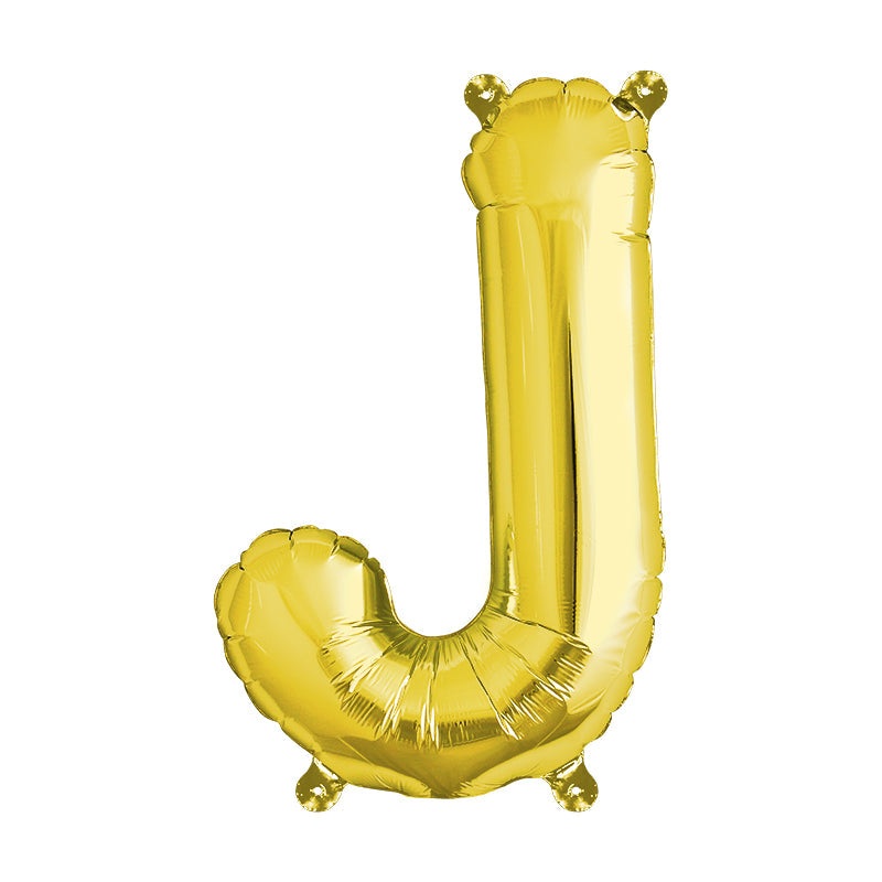 16'' Foil Letter J - Gold Packaged Air Fill