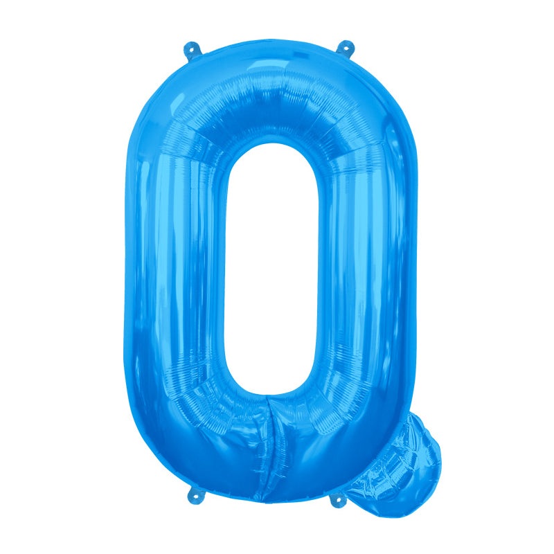 16'' Foil Letter Q - Blue Packaged Air Fill