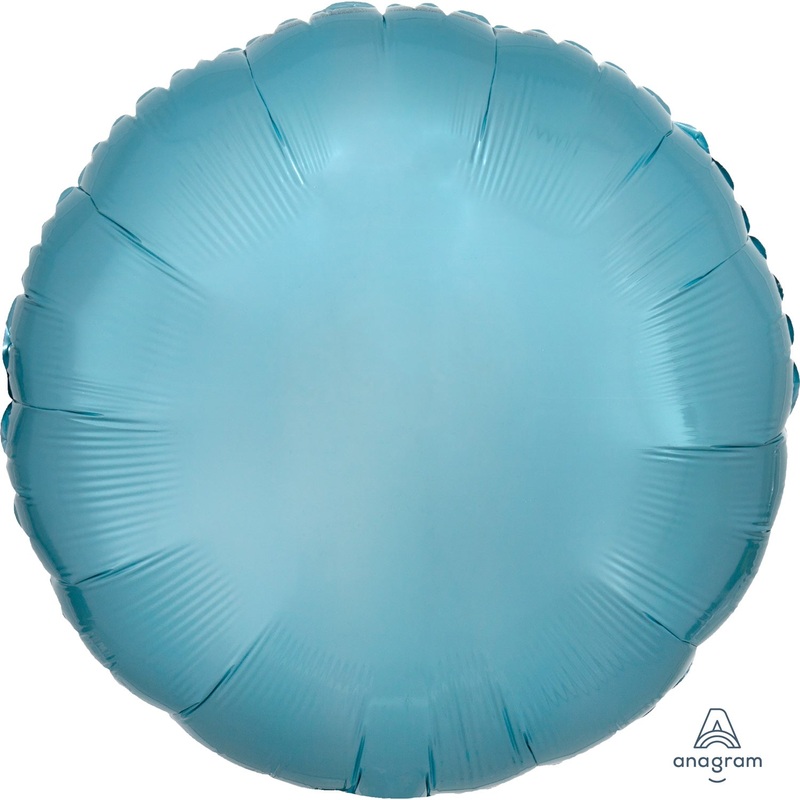 18 Inch Round Metallic Pastel Blue Plain Foil (Flat)