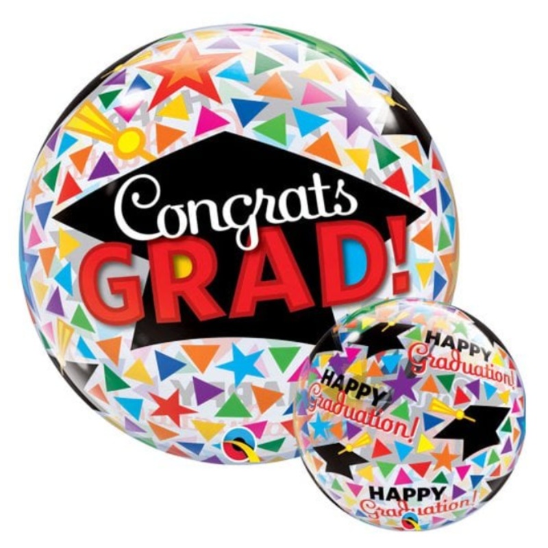 22'' Bubble Conrats Grad Caps & Triangles