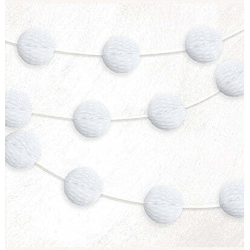 White Honeycomb Ball Garland 7ft