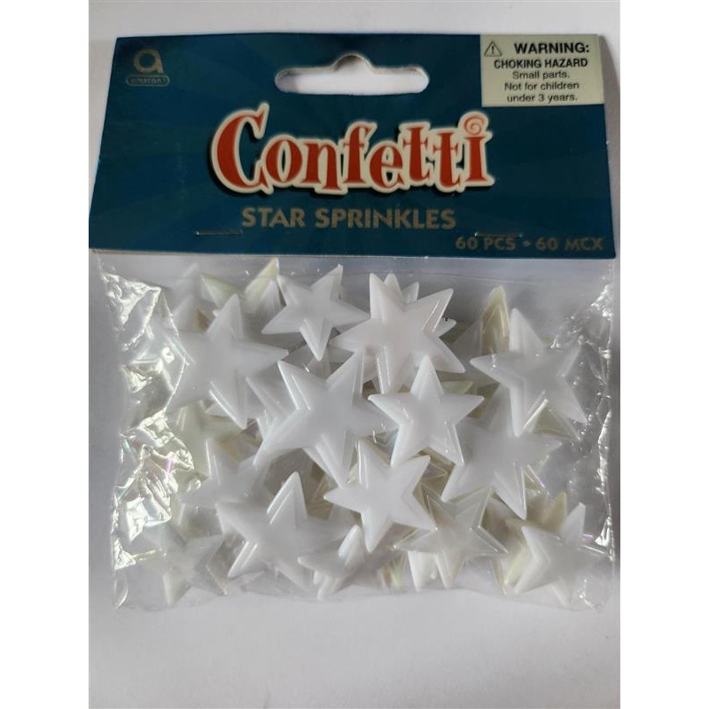 White Star Confetti Sprinkles 60pc