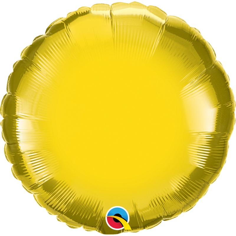 18 Inch Round Citrine Yellow Plain Foil (Flat)