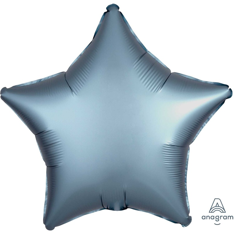 19 Inch Star Satin Steel Blue Plain Foil (Flat)