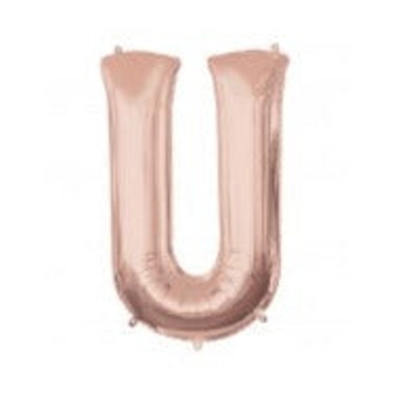34'' Shape Foil Letter U - Rose Gold (Anagram)